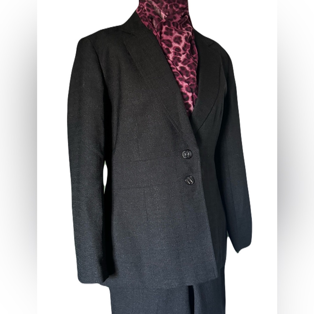 Clio NWT Classic Black Tailored Pants Suit Size 12P - Picture 7 of 9